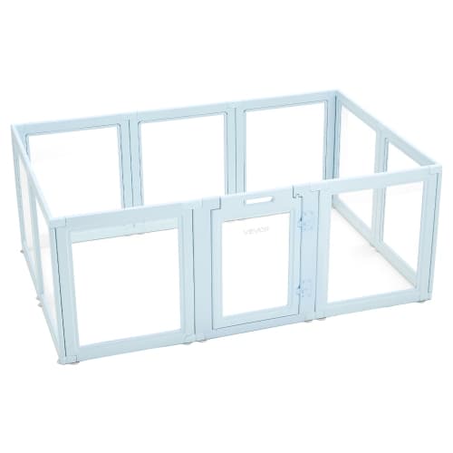 VEVOR 76x49x30in Dog Whelping Box,Plastic Dog Whelping Pen for Large Sized Dogs,Waterproof Puppy Playpen with Transparent Windows & Door Lock,Durable Indoor Pet Dogs Cats Birth Kit