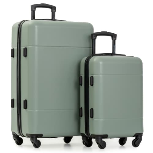 Premier Hardside 2 Pieces Luggage Set for Women & Men: 26 Inch Large Checked Suitcase & 18 Inch Carry On Approved Luggage with Spinner Wheels, Suitcase Set for Travel