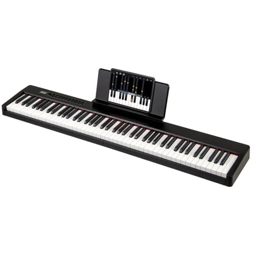 Gymax 88 Keys Velocity-Sensitive Piano Keyboard Portable Full Size Electric Keyboard Black