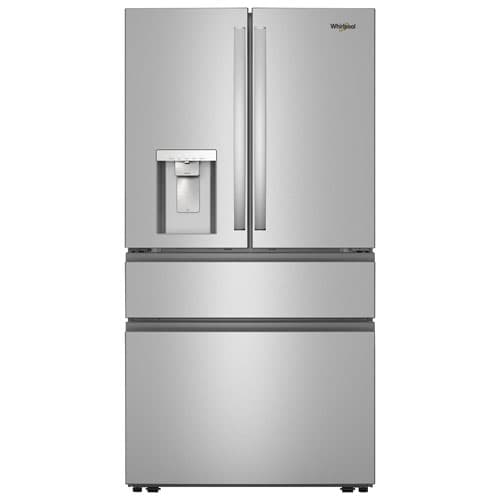 Whirlpool 36" 28.9 Cu Ft French Door Refrigerator w/ Water & Ice Dispenser (WRMF3636SZ) - Resistant Stainless