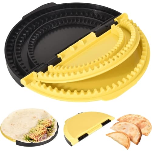3-in-1 Tortilla Sealer and Quesadilla Maker for 10"/8"/6" Wraps,Adjustable & Detachable Crimper for Burritos Tacos Sandwich,Tortilla Crimping Machine-2PCS