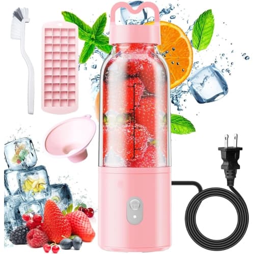 17 Oz 175w Personal Blender For Smoothies, Juices, Ice, And Food Preparation, Compact And Versatile Pink