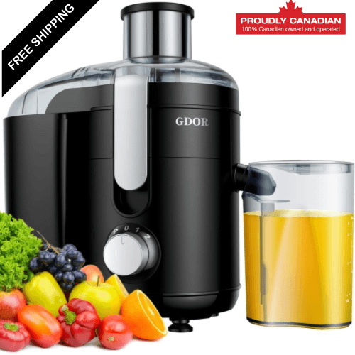 Juicer Machine, Electric Centrifugal Juicer with Titanium Enhanced Cut Disc, Dual Speeds with 2.5" Feed Chute, for Fruits and Veggies, Anti-Drip, Includes Cleaning Brush