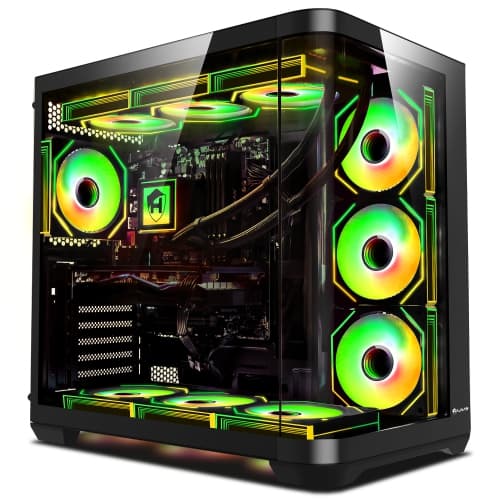 HAJAAN PhantomX Gaming Desktop PC, Intel i9 12900K Processor, GeForce RTX 5060 8GB GDDR7, 32GB DDR4, 2TB NVMe, Liquid Cooling, Wi-Fi, Window 11 Pro 64-bit