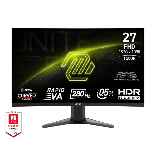 MSI 27" 1920 x 1080 (FHD) 280Hz 0.5ms (GTG) Curved Rapid VA Gaming Monitor Tilt adjustable (MAG 276CXF)