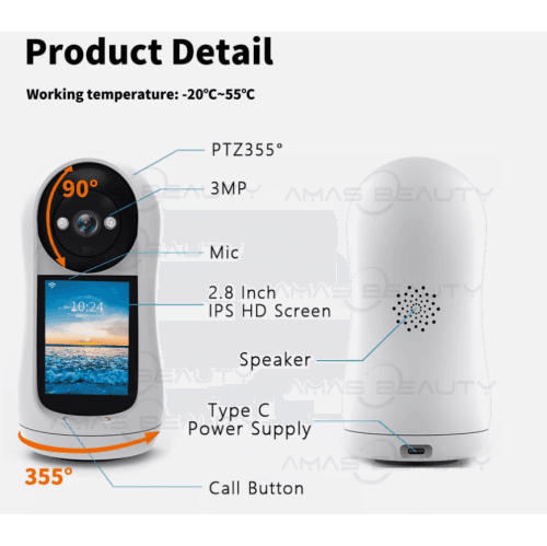 Baby Monitor PTZ WiFi Camera Indoor CCTV elderly 2Way Video Talk Voice assistant