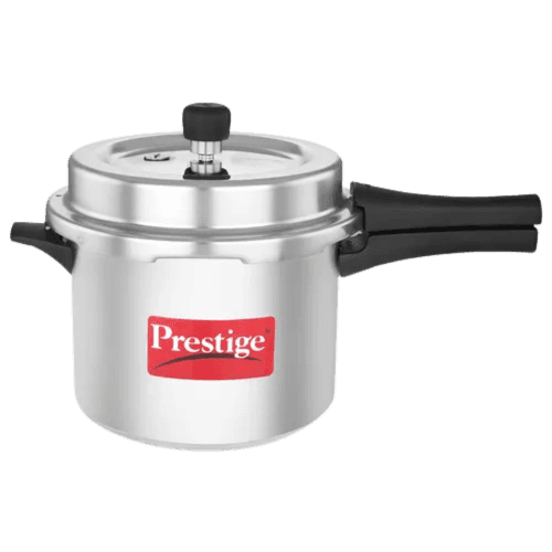 Prestige Popular Plus Svachh Virgin Aluminium Spillage Control Pressure Cooker (Silver) 5 Litres