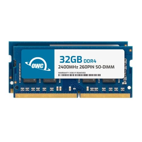 OWC 64GB (2 x 32GB) 2400MHz DDR4 PC4-19200 SO-DIMM 260 Pin CL17 Memory Ram Upgrade Module Compatible with 2017 iMac and Select PC Laptops