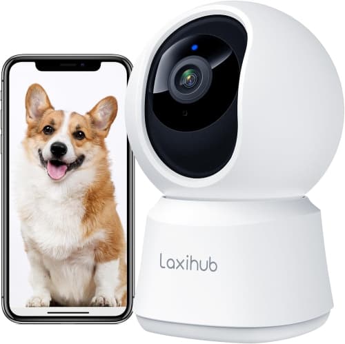 360 View 2K Pet Camera with Phone App, Indoor Security Camera, P2T Baby Monitor, Pan/Tilt, Motion & Sound Detection, Night Vision,Two-Way Audio, Works with Alexa