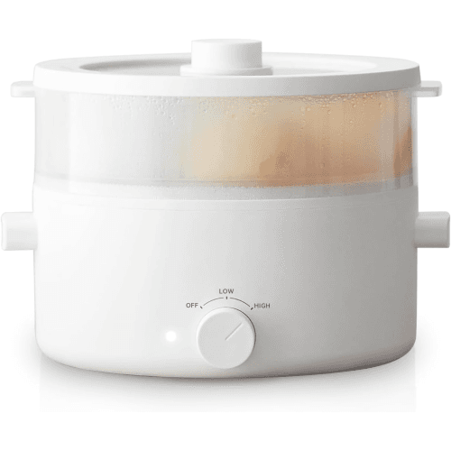 Olayks Electric Hot Pot, 2L Capacity, Dual Power Control, Ceramic Non-Stick, Multi-Function Cooker, White