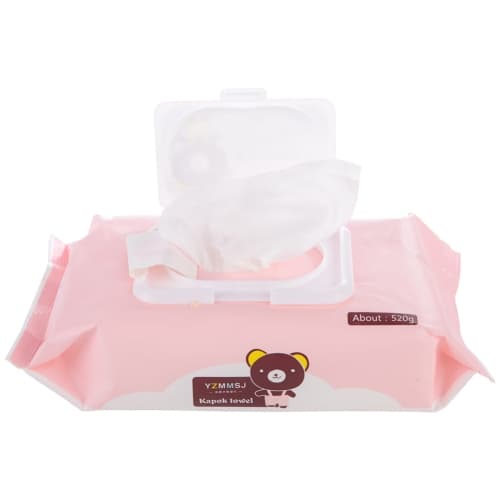 80Pcs Soft Disposable Wet Wipes Baby Cleaning Tissues for Mouth and Hands Pink