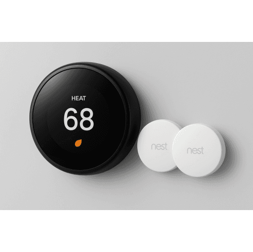 Nest Learning Thermostat (4th Gen) with Nest Temperature Sensor (2nd Gen) 2-Pack - Polished Obsidian