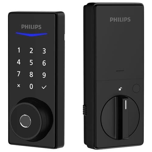 Open Box - Philips 1000 Fingerprint Touchscreen Smart Deadbolt Lock - Matte Black