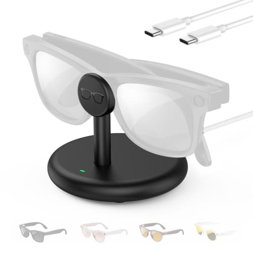 Charging Station For Ray-Ban Meta Smart Glasses, Charging Stand Compatible with Wayfarer, Headliner, Skylar, Compact Portable Travel charger For meta glasses