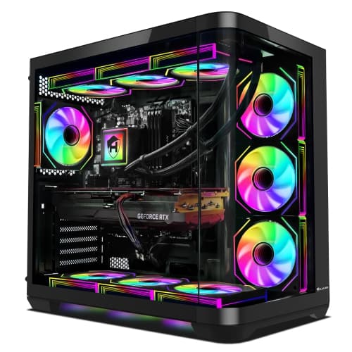 HAJAAN PhantomX Gaming Desktop PC, AMD Ryzen 7 5800X up to 4.7GHz, GeForce RTX 5060 8GB, 32GB DDR4, 1TB NVMe SSD, Liquid Cooling, Wi-Fi 6, Bluetooth, Windows 11 Pro