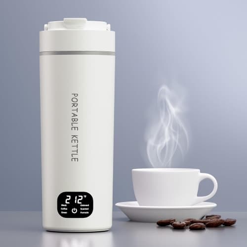 Portable Electric Kettle Travel Hot Water for Tea, Coffee, 6 Temperature Controls and LCD Display, 316 Stainless Steel and 450ml, Auto Shut Off & Boil Dry Protection