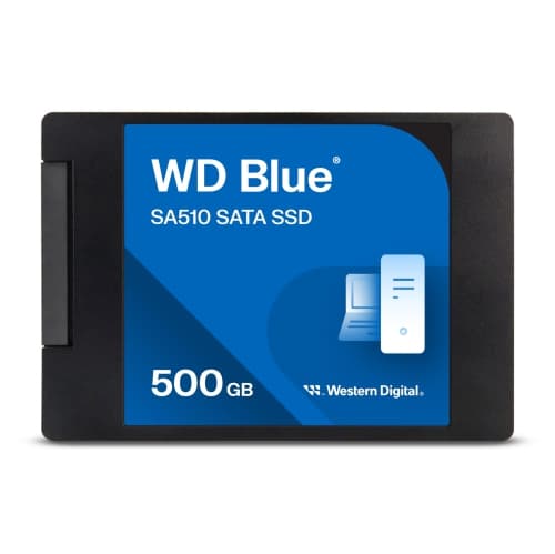 Western Digital 500GB WD Blue SA510 SATA Internal Solid State Drive SSD - SATA III 6 Gb/s, 2.5"/7mm, Up to 560 MB/s - WD