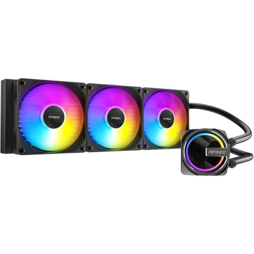 Antec Skeleton 360 ARGB Liquid CPU Cooler, 360mm Radiator, High-Performance Pump, 3 x 120mm PWM ARGB Fans, Copper Base, Intel LGA 115X/1200/1700/20XX, AMD AM4/AM5, Black