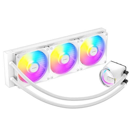 Antec Skeleton 360 ARGB White Liquid CPU Cooler, 360mm Radiator, High-Performance Pump, 3 x 120mm PWM ARGB Fans, Copper Base, Intel LGA 115X/1200/1700/20XX, AMD AM4/AM5, White