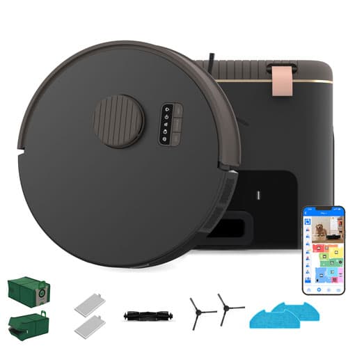 bObsweep Bio Robot Vacuum & Mop for Multi-Surface with Auto-Emptying Dock, Wi-Fi, LiDAR Smart Mapping - Rock