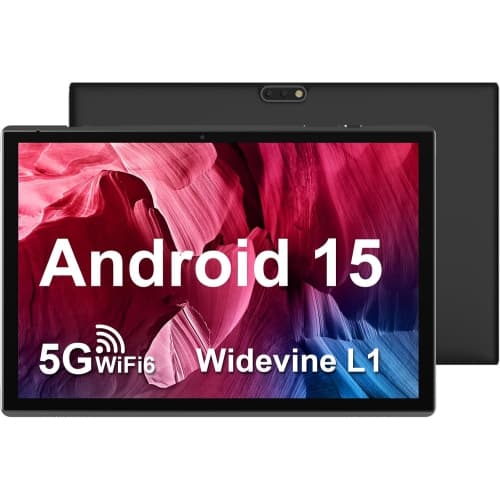 10 Inch Tablet Android 15, 10.1" DDR4 8GB RAM (5GB Expand) + 32GB ROM, Dual Camera, 5G WiFi-6, BT Support, 1TB Expand, IPS HD, 6000mAh