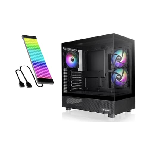 Thermaltake View 270 Plus Black RGB Gaming Case – Dual Glass + 3 ARGB Fans + Cable Kit | Clean Aesthetic Build