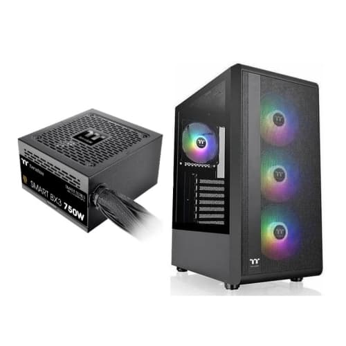 Thermaltake S200 ARGB Gaming PC Case + BX3 750W 80+ Bronze ATX3.1 Power Supply | 4x ARGB Fans | Tempered Glass | RTX Ready