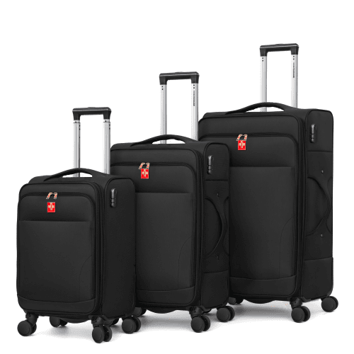SWISS VELARI 3 PC Softside Luggage Set (20", 29", 32") Waterproof Oxford Fabric, Anti-Theft Zipper