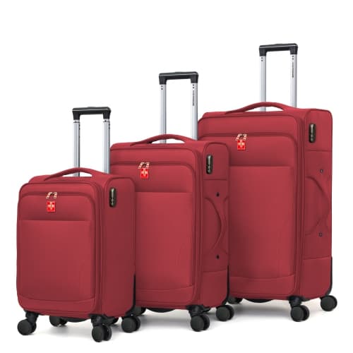 SWISS VELARI 3 PC Softside Luggage Set (20", 29", 32") Waterproof Oxford Fabric, Anti-Theft Zipper