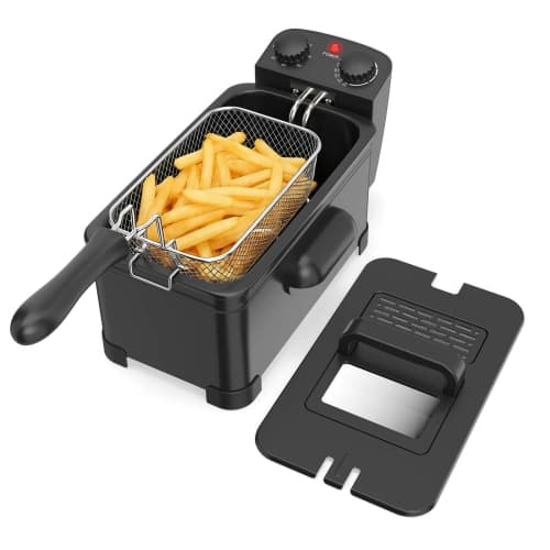 Costway 3 Liter Electric Deep Fryer 1700W Oil Fryer with Detachable Frying Basket