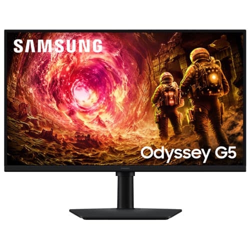 Samsung Odyssey G5 32" QHD 180Hz 1ms GTG IPS LED G-Sync FreeSync Gaming Monitor (LS32FG500ENXZA) - Black