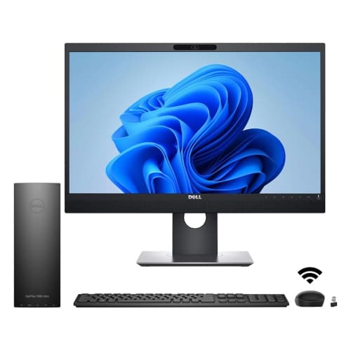 Refurbished (Good) - Dell OptiPlex 7090 Ultra Desktop Computer With Dell 24-inch FHD Monitor - Intel Core i7 Hexa-Core processor, 16GB DDR4 RAM, 256GB NVMe SSD, Windows 11 Pro