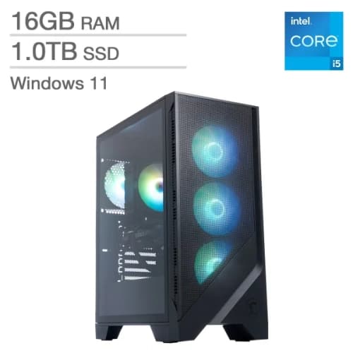 Refurbished (Excellent) MSI Codex R2 Gaming Desktop – Intel Core i5-13400F, 32GB DDR5, 2TB PCIe Gen4 NVMe SSD, GeForce RTX 3050, Wi-Fi 6E, 650W PSU, Black