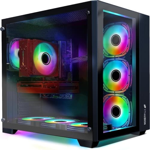 STGAubron Gaming Desktop Computer, Intel Core i7-8700 up to 4.6G, GeForce RTX 3060 12G, 16GB DDR4, 1TB SSD, WiFi 6, BT 5.0, RGB Fan x 7, Windows 11 Home