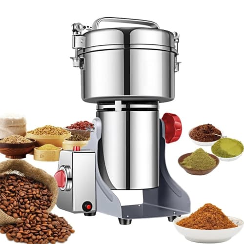 Electric Grain Mill Grinder, High Speed 3400W Commercial Spice Grinders, Stainless Steel Pulverizer Powder Machine, for Dry Grains Spices Cereals Coffee Corn Pepper