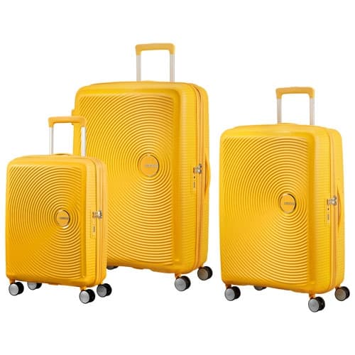 Refurbished (Excellent) - American Tourister Curio 3-Piece Hard Side Expandable Luggage Set - Golden Yellow