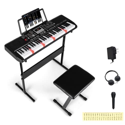 Gymax 61 Keys Beginners Piano Keyboard Electric Keyboard Kit w/ Adjustable Stand