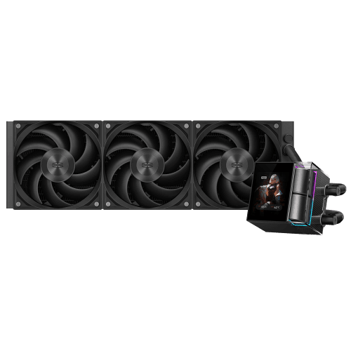 PCCOOLER CPS DS360 Display AIO CPU Liquid Cooler, 360mm Radiator, 315W TDP, ARGB & 2.4" IPS LCD Display, Ceramic Bearing, for Intel LGA 1851/1700/1200/115X & AMD AM5/AM4, Black
