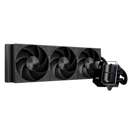 PCCOOLER CPS DS360Pro Digital AlO CPU Liquid Cooler, 360mm Radiator, 310W TDP, ARGB & Digital Display, Aluminum Pump Cover, for Intel LGA1851/1700/1200/115X & AMD AM5/AM4, Black