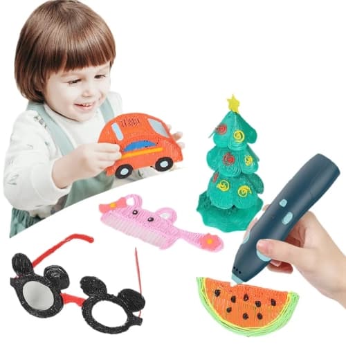 3D Printing Pen for Kids Educational DIY Drawing Toys PLA Filament Included Wireless & Easy To Use Ideal for Children's Birthday(Blue)