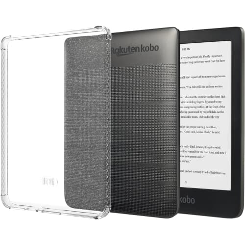 TUDIA SKN for Kobo Clara HD Case 6" 2018 Back Cover Reinforced Corners - Clear Glitter