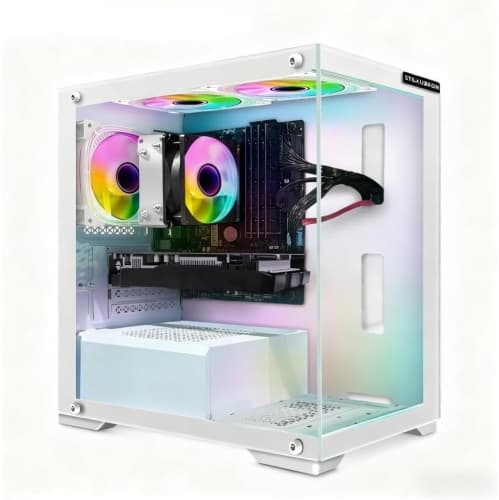 STGAubron Gaming PC Desktop Computer, Intel Core i7 up to 3.9G, GeForce RTX 2060 6G, 16GB RAM, 512GB SSD, WiFi 6, BT 5.0, RGB Fan x 3, Windows 11 Home