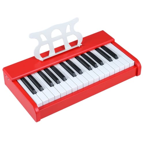 Costway 30 Keys Kids Piano Keyboard with Removable Music Stand, One-key Start Function Black/Pink/Red