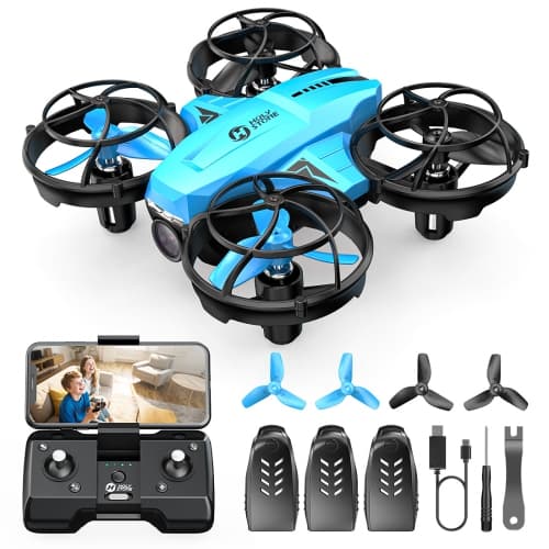 Holy Stone HS420 Mini Drone Under 249g with HD FPV Camera for Kids Adults Beginners, Pocket RC Quadcopter, Toss to Launch, Gesture Selfie, High Speed Rotation, 3 Batteries