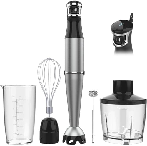 turelar Immersion Blender Handheld Corded Hand Blenders Set 1100W, Trigger Variable Speed 5 in 1 Stick Emulsifier with Chopper,