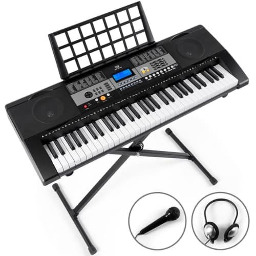 MUSTAR 61-Key Touch-Sensitive Electric Piano Keyboard for Beginners - Black