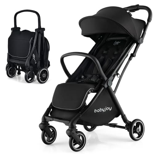 Gymax Portable Baby Stroller One-Hand Fold Pushchair W/ Aluminum Frame