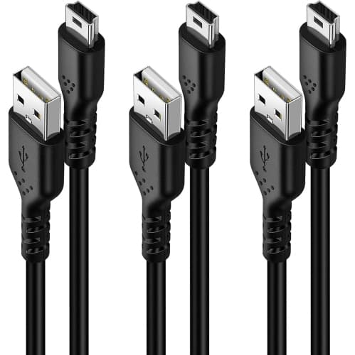 Mini USB Cable[3-Pack 3.3ft], USB 2.0 Type A to Mini B Cable Data Charging Cord Compatible for PS3 Controller, Phone, MP3 Player, Dash Cam, Digital Camera, Satnav, GPS Receiver, P