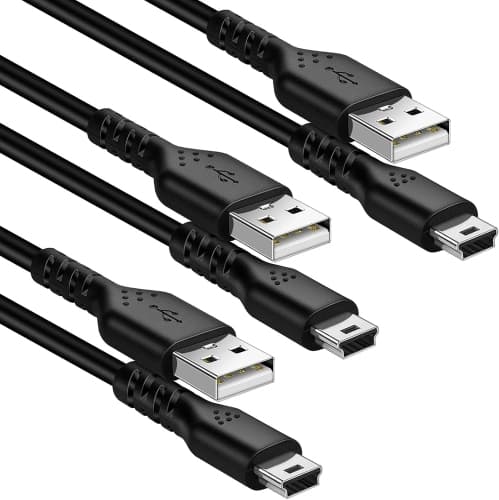 USB Mini Charger Cable, Mini USB Cable[3-Pack 6ft] USB-A 2.0 to Mini B Charging Cord Compatible with PS3 Controller, Dash Cam, Camera, GPS Receiver and More