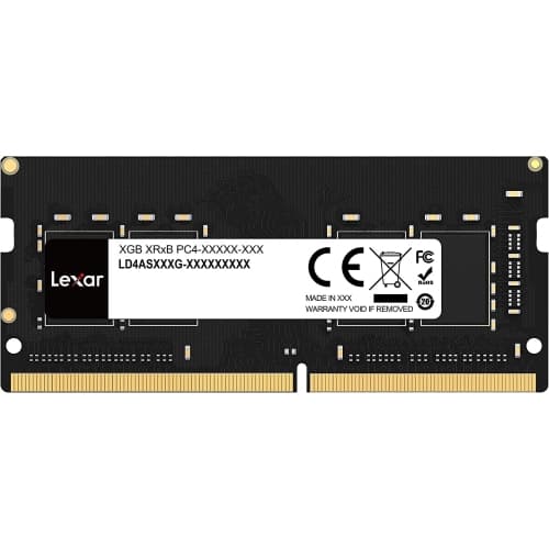 Lexar 16GB Single DDR4 SODIMM RAM 3200MT/s CL22 260-Pin Laptop Memory, Black, New in bulk Pack,(LD4S16G32C22ST-HGN)
